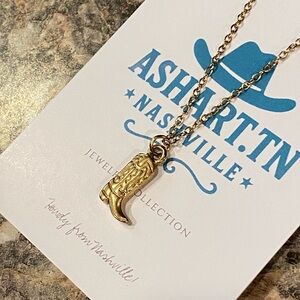 Gold Boot Pendant Necklace